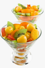Delicious mix of different summer fruits salad