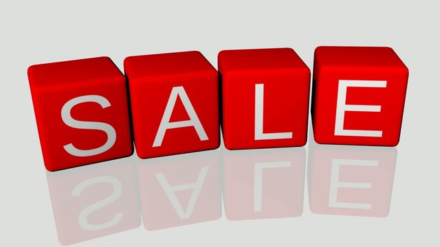 Sale-W&uuml;rfel fallend