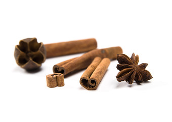 star anise with cinnamon sticks