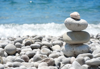 Fototapeta na wymiar Stack sea pebbles