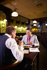 Young people in the restaurant