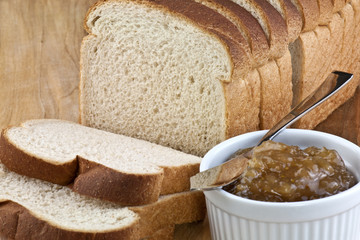fresh bread and jam