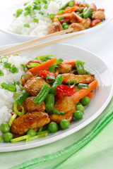 Chicken with rice and vegetables