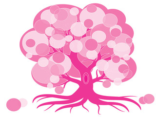 Pink tree,vector