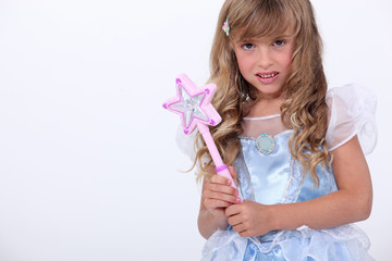 portrait of a little girl in fairy costume