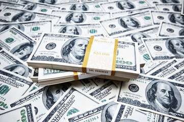 Background made of many dollars
