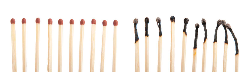 Matches and burnt matches