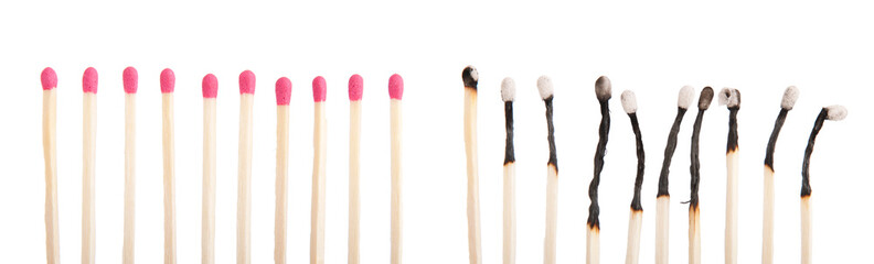 Matches and burnt matches