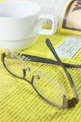 book glasses coffee cup