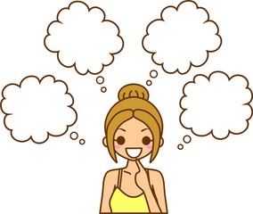 女性 吹き出し イラスト