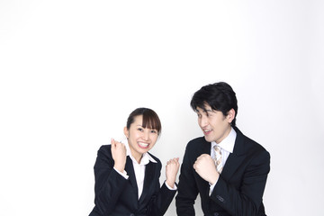 ガッツポーズのビジネスピープル