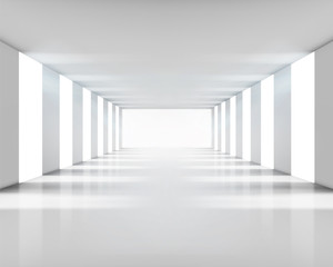 Panele Szklane Podświetlane  Empty white interior. Vector illustration.