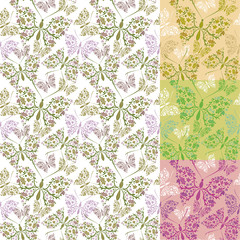 seamless vector pattern with butterfly