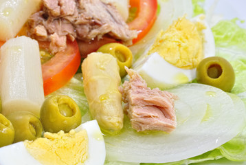 Detalle de ensalada mixta.