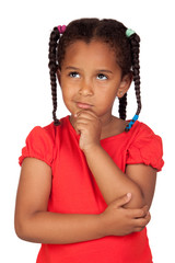 Pensive african little girl