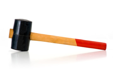 Rubber mallet on white background.