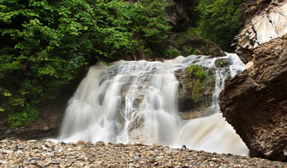 Beautiful waterfall in mountains