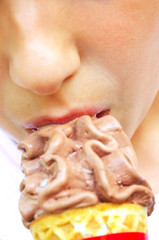 Naklejka premium Eating Ice Cream