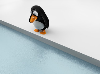 Pinguin vor dem Sprung ins kalte Wasser © typomaniac