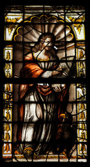 Saint James (Jacob) - stained glass in Saint Sulpice, Paris