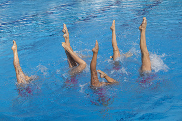 synchronized swimmers legs movement