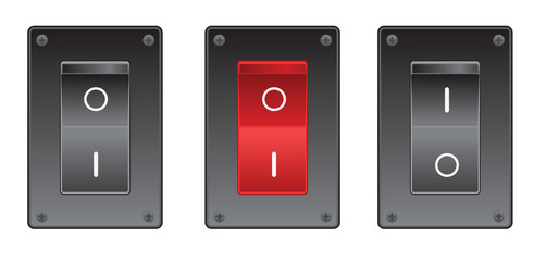 Set of switches on the white