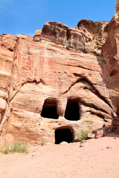 Tombs in Wadi al-Farasa valley, Petra, Jordan