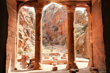 View from The Garden Hall, dated from 200BC-200AD, Petra, Jordan - obrazy, fototapety, plakaty