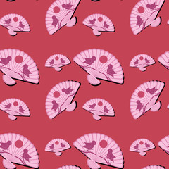 seamless background with fans