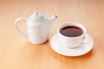 Tea on the wooden table
