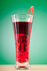 Colourful cocktail in glasses