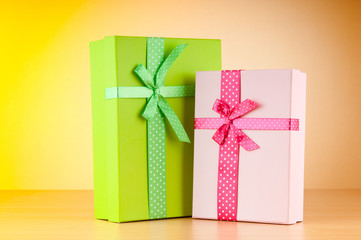 Giftboxes on the background