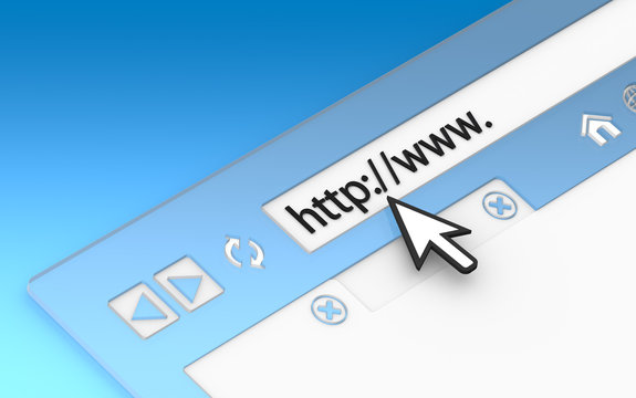 Browser Window. Transparent with blue background