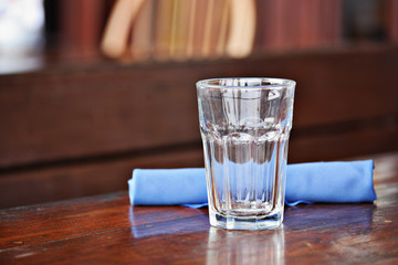 glass on a table at restaurant