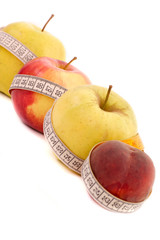apple,peach and measure tap