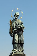Fototapeta na wymiar Statue of saint Jan Nepomucky