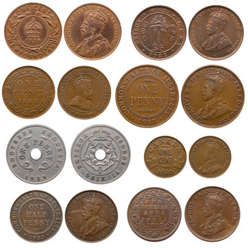 collection of old coins (africa and british north borneo)