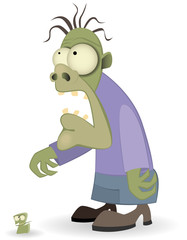 Cartoon zombie isolated on white background #4