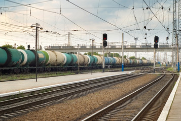 Fototapeta na wymiar Station with trains