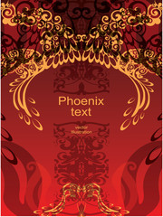 Phoenix text framework on the red background