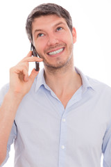 mobile phone man isolated