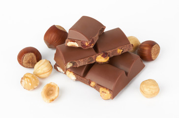 Chocolate pieces with nut