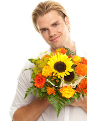 mann mit blumen