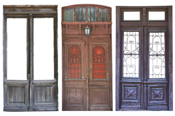 Set of aged doors