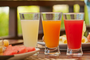 Fresh fruit healthy juices