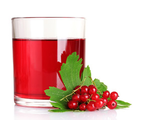 fresh currants and juice isolated on whit