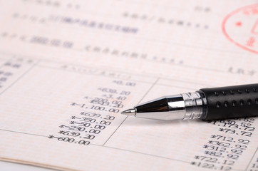 Pen and bank book