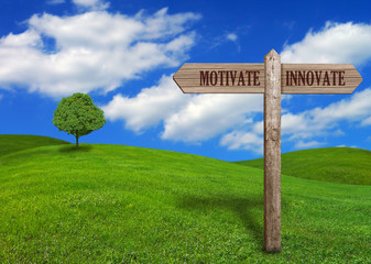 Country Sign Post - Motivate & Innovate