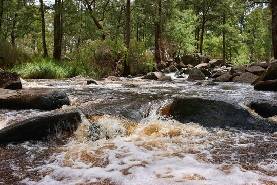 rushing water in river