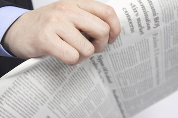Naklejka premium 新聞を読むビジネスマン